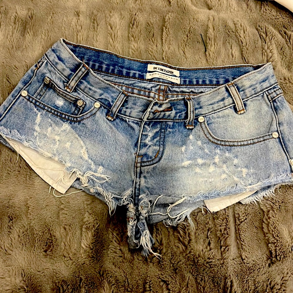 One x one teaspoon denim shorts